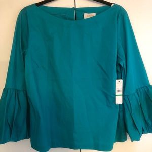 Blue green turquoise top long sleeve BRAND NEW